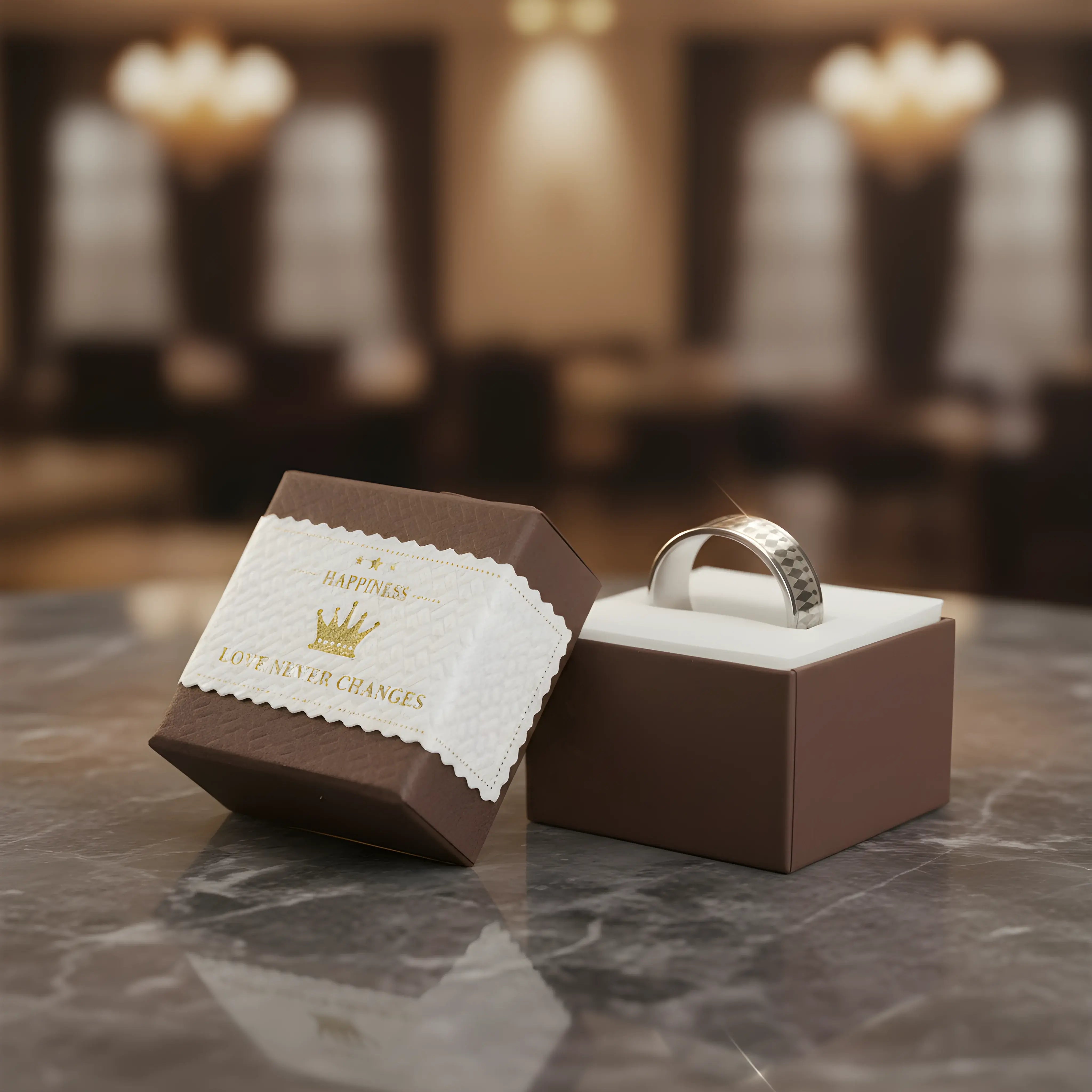 Diamond Pattern Steel Ring 6cm