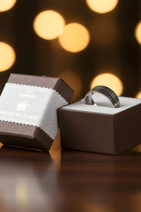 Diamond Pattern Steel Ring 6cm