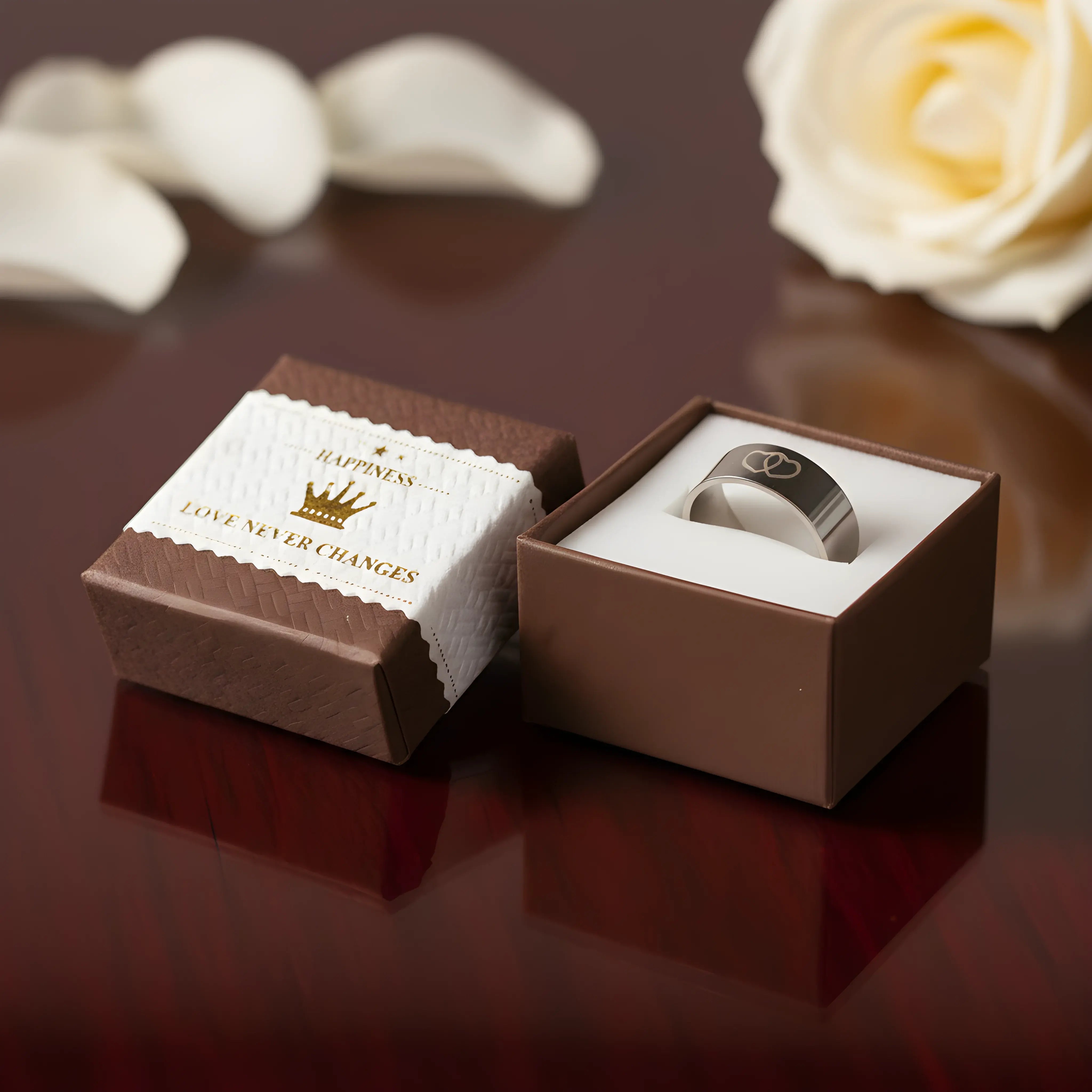 Double Heart Steel Ring 5.3cm