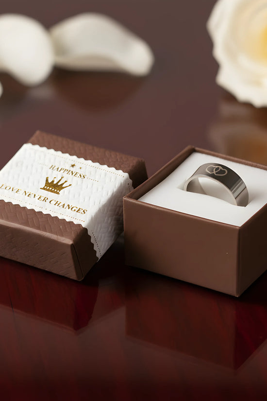 Double Heart Steel Ring 5.3cm