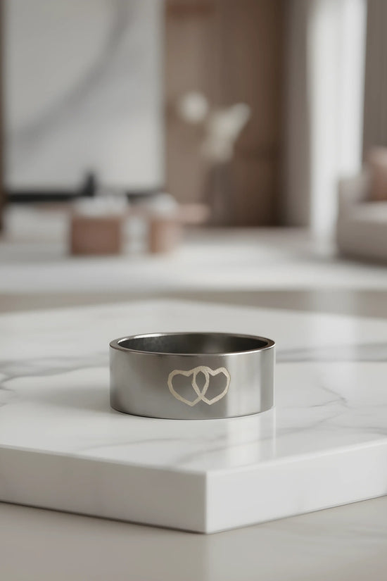 Double Heart Steel Ring 5.3cm