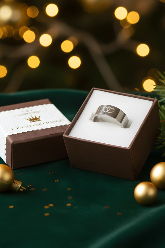 Double Heart Steel Ring 5.3cm