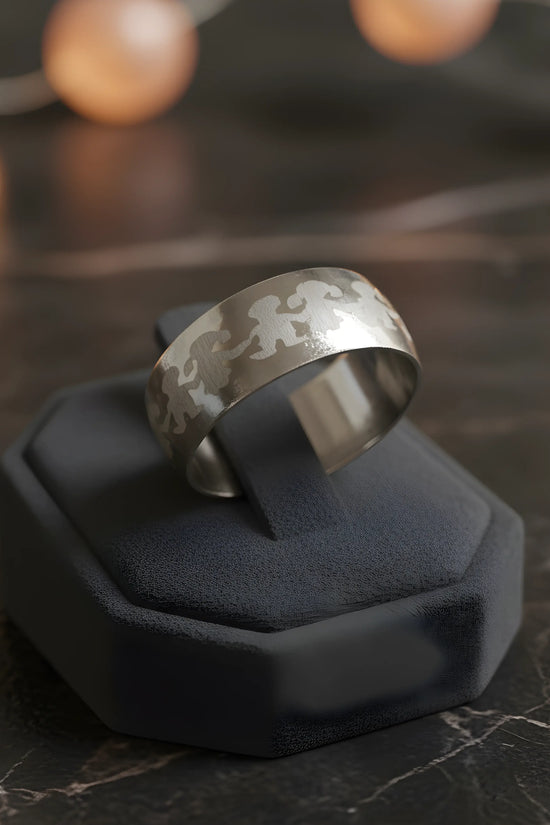Running Figures Steel Ring 5,6cm