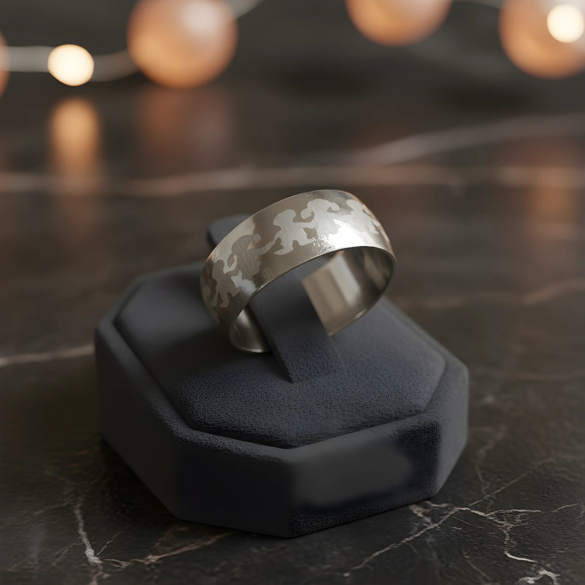 Running Figures Steel Ring 5,6cm