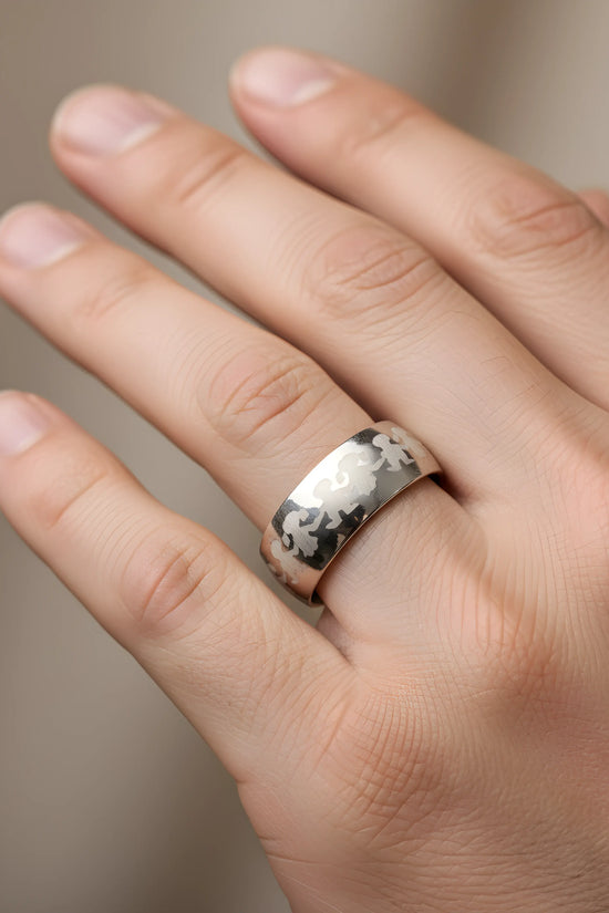 Running Figures Steel Ring 5,6cm