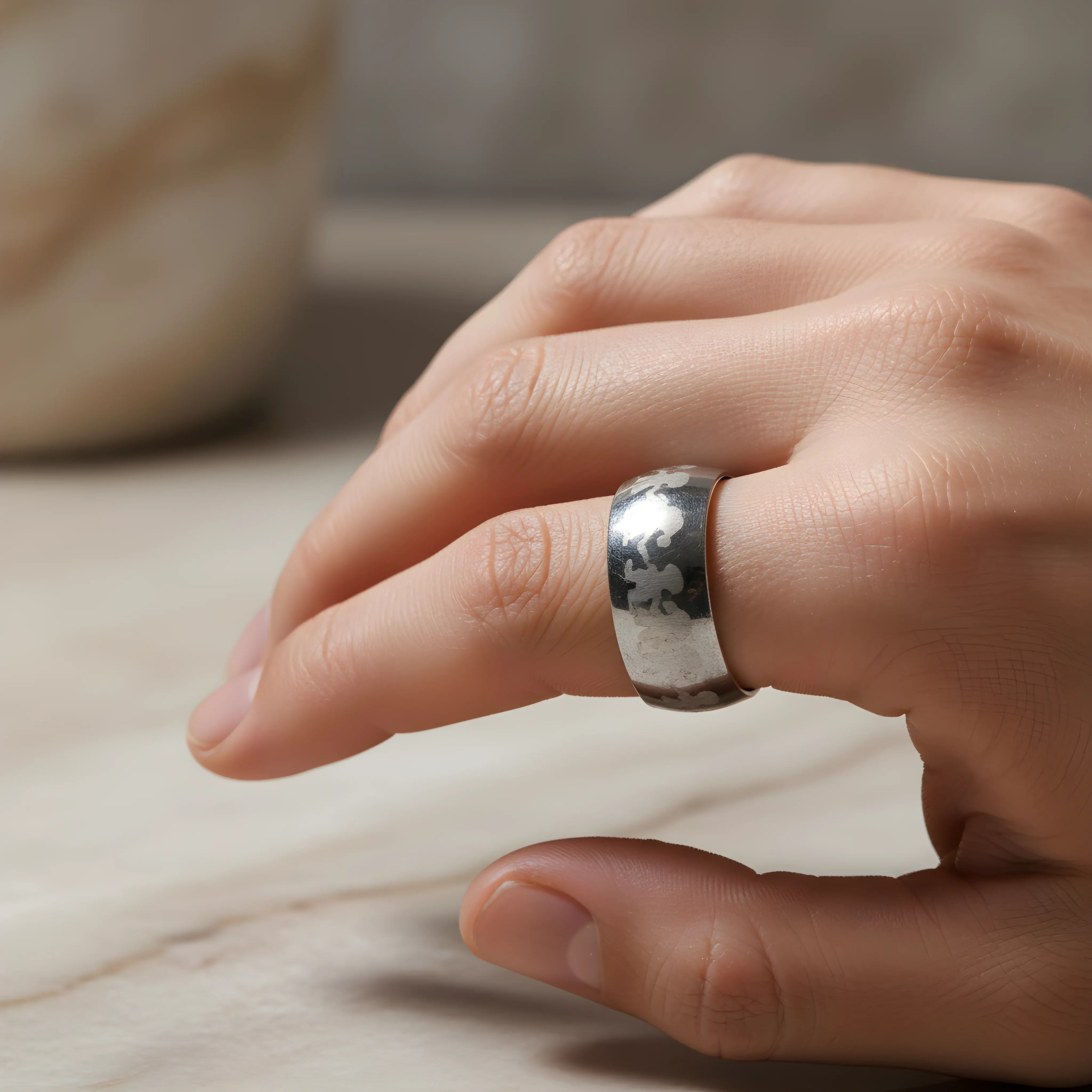 Running Figures Steel Ring 5,6cm