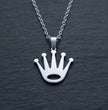 The Royal Reign: Minimalist Silver Crown Necklace