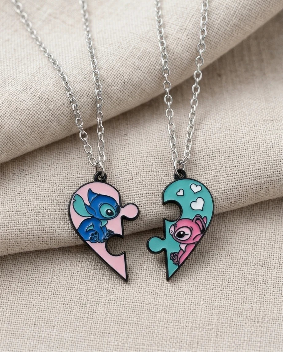 Stitch & Angel’s Connection: 2-Piece Puzzle Heart Duo