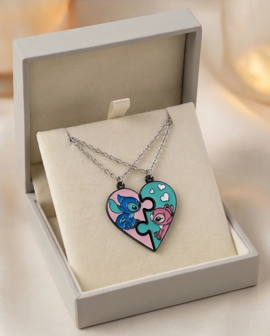 Stitch & Angel’s Connection: 2-Piece Puzzle Heart Duo