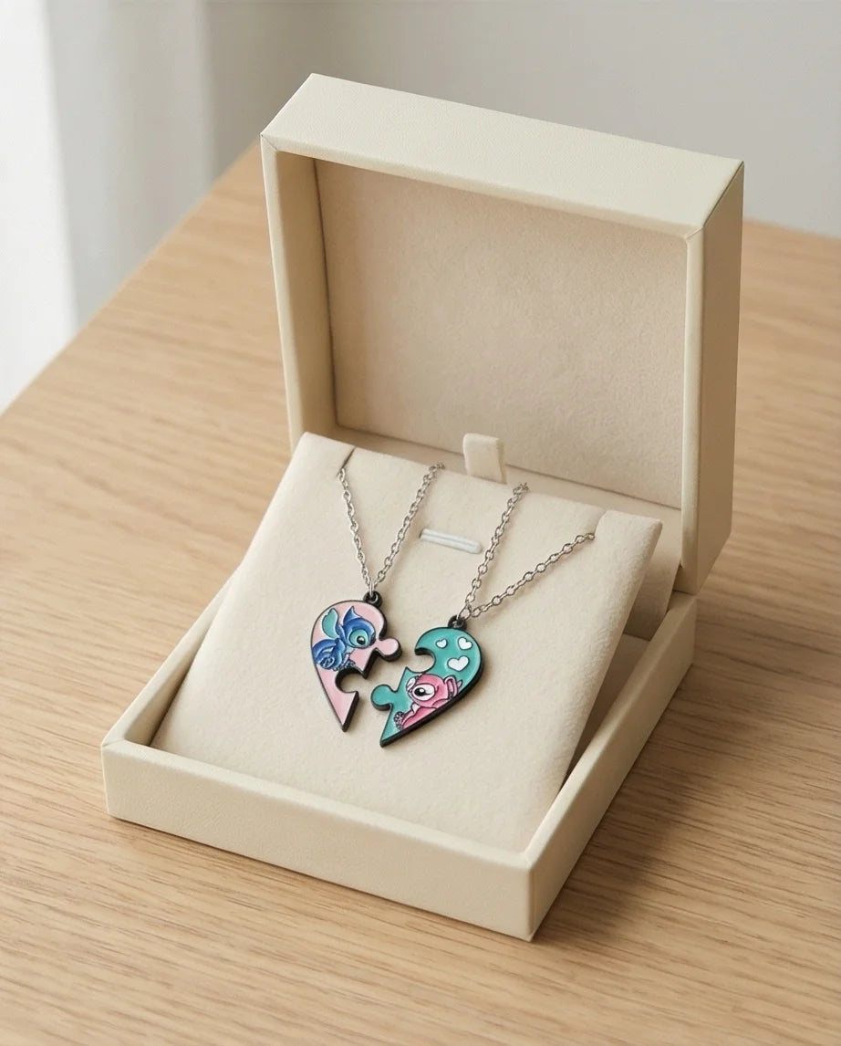 Stitch & Angel’s Connection: 2-Piece Puzzle Heart Duo