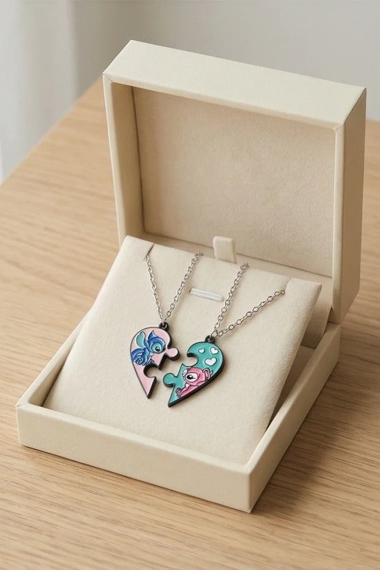 Stitch & Angel’s Connection: 2-Piece Puzzle Heart Duo