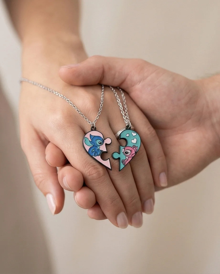 Stitch & Angel’s Connection: 2-Piece Puzzle Heart Duo