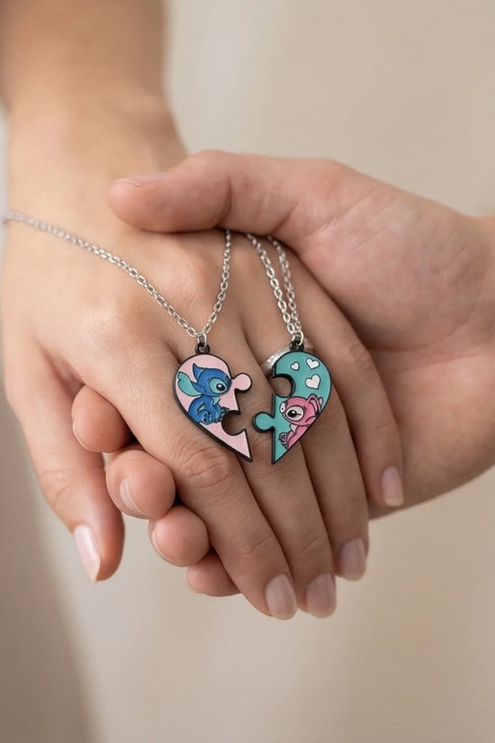 Stitch & Angel’s Connection: 2-Piece Puzzle Heart Duo