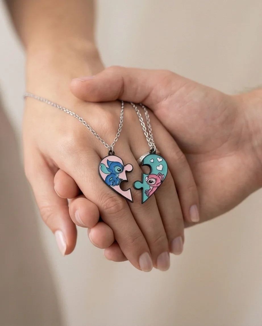 Stitch & Angel’s Connection: 2-Piece Puzzle Heart Duo