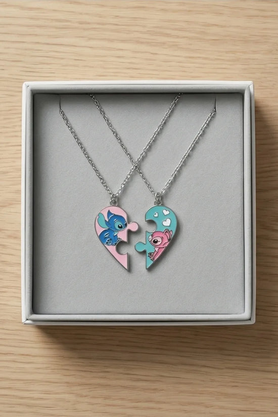 Stitch & Angel’s Connection: 2-Piece Puzzle Heart Duo