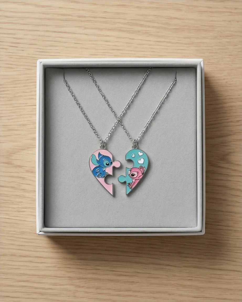 Stitch & Angel’s Connection: 2-Piece Puzzle Heart Duo