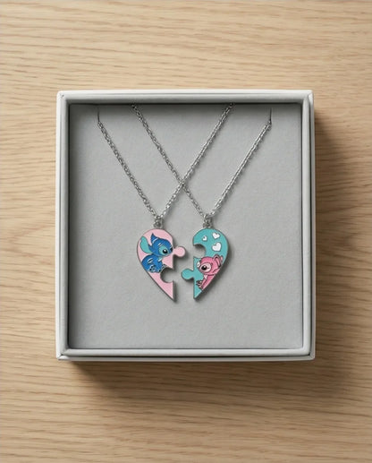 Stitch & Angel’s Connection: 2-Piece Puzzle Heart Duo