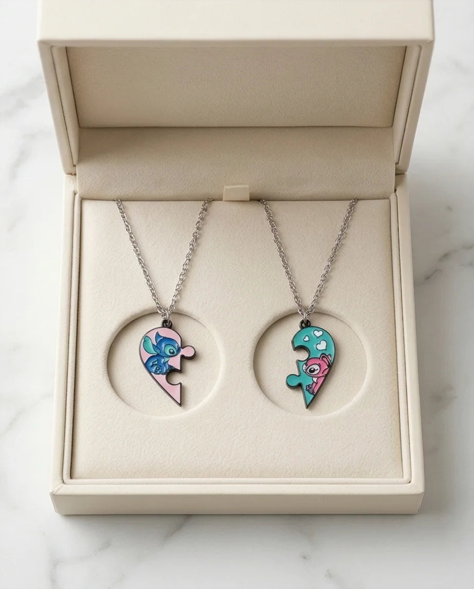 Stitch & Angel’s Connection: 2-Piece Puzzle Heart Duo