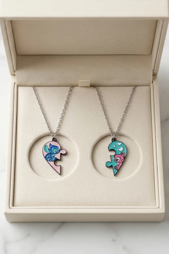 Stitch & Angel’s Connection: 2-Piece Puzzle Heart Duo