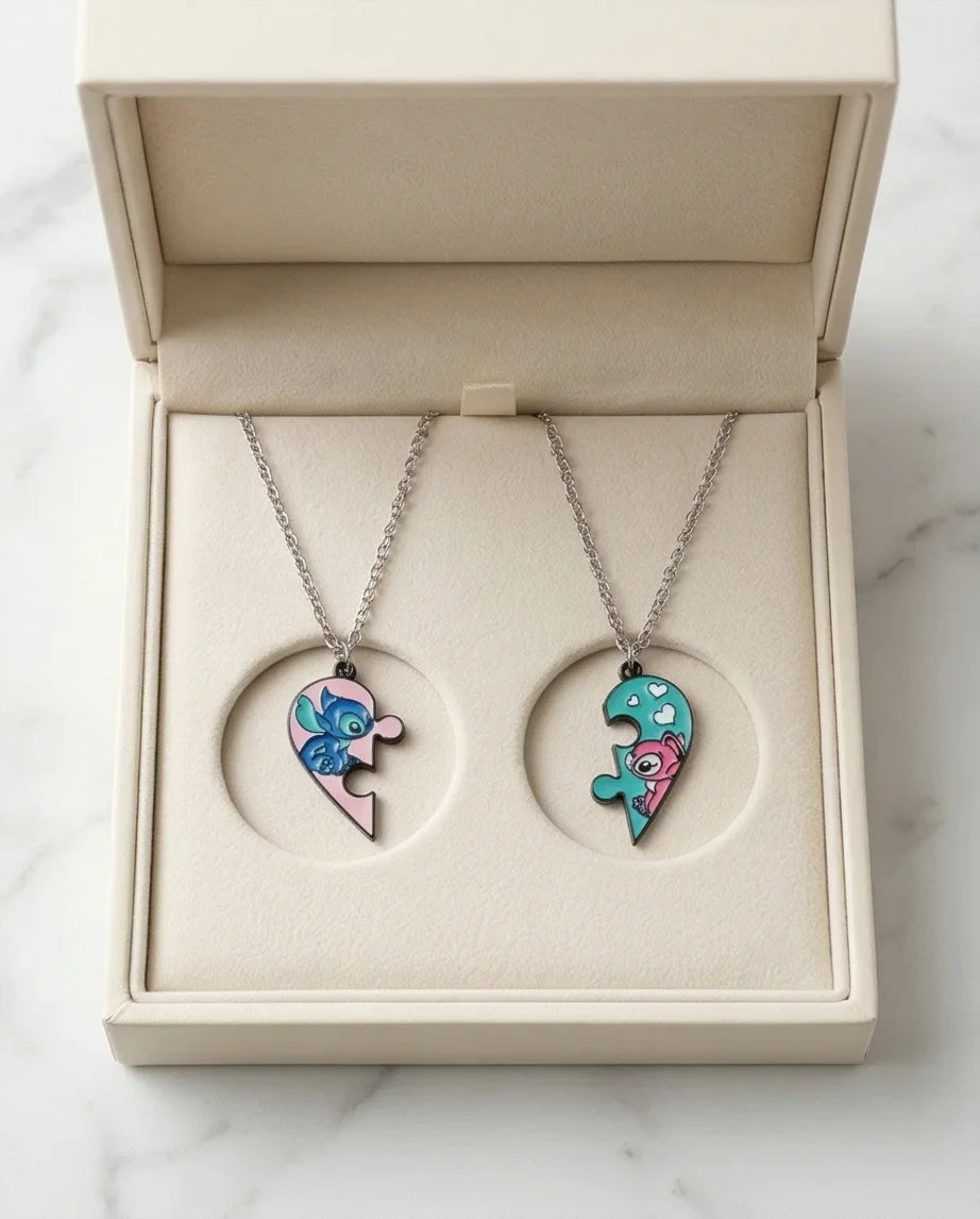 Stitch & Angel’s Connection: 2-Piece Puzzle Heart Duo