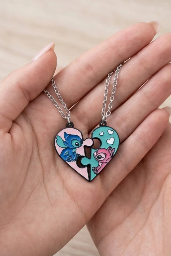 Stitch & Angel’s Connection: 2-Piece Puzzle Heart Duo