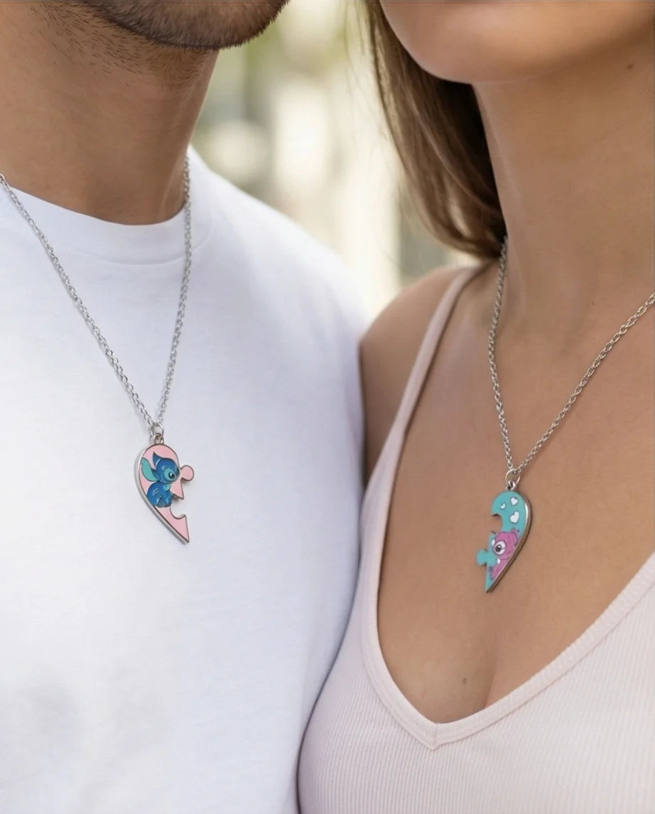 Stitch & Angel’s Connection: 2-Piece Puzzle Heart Duo