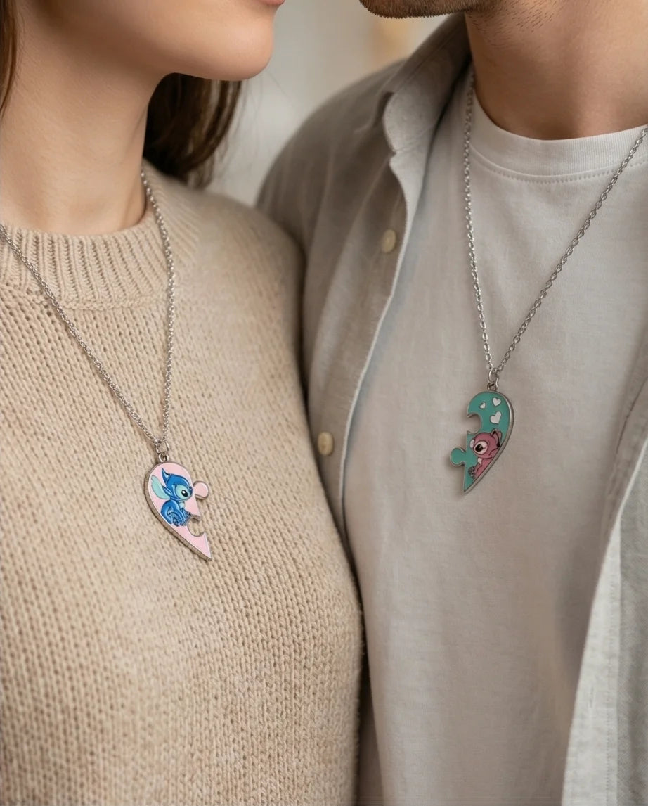 Stitch & Angel’s Connection: 2-Piece Puzzle Heart Duo