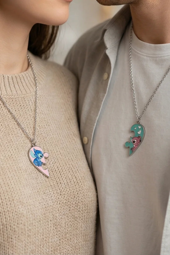 Stitch & Angel’s Connection: 2-Piece Puzzle Heart Duo