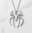 The Arachnid Insignia: High-Polish Silver Hero Necklace