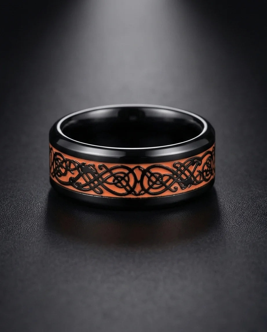 Legacy Weaver: Rose Gold & Black Celtic Knot Band