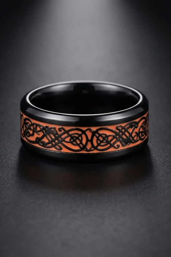 Legacy Weaver: Rose Gold & Black Celtic Knot Band