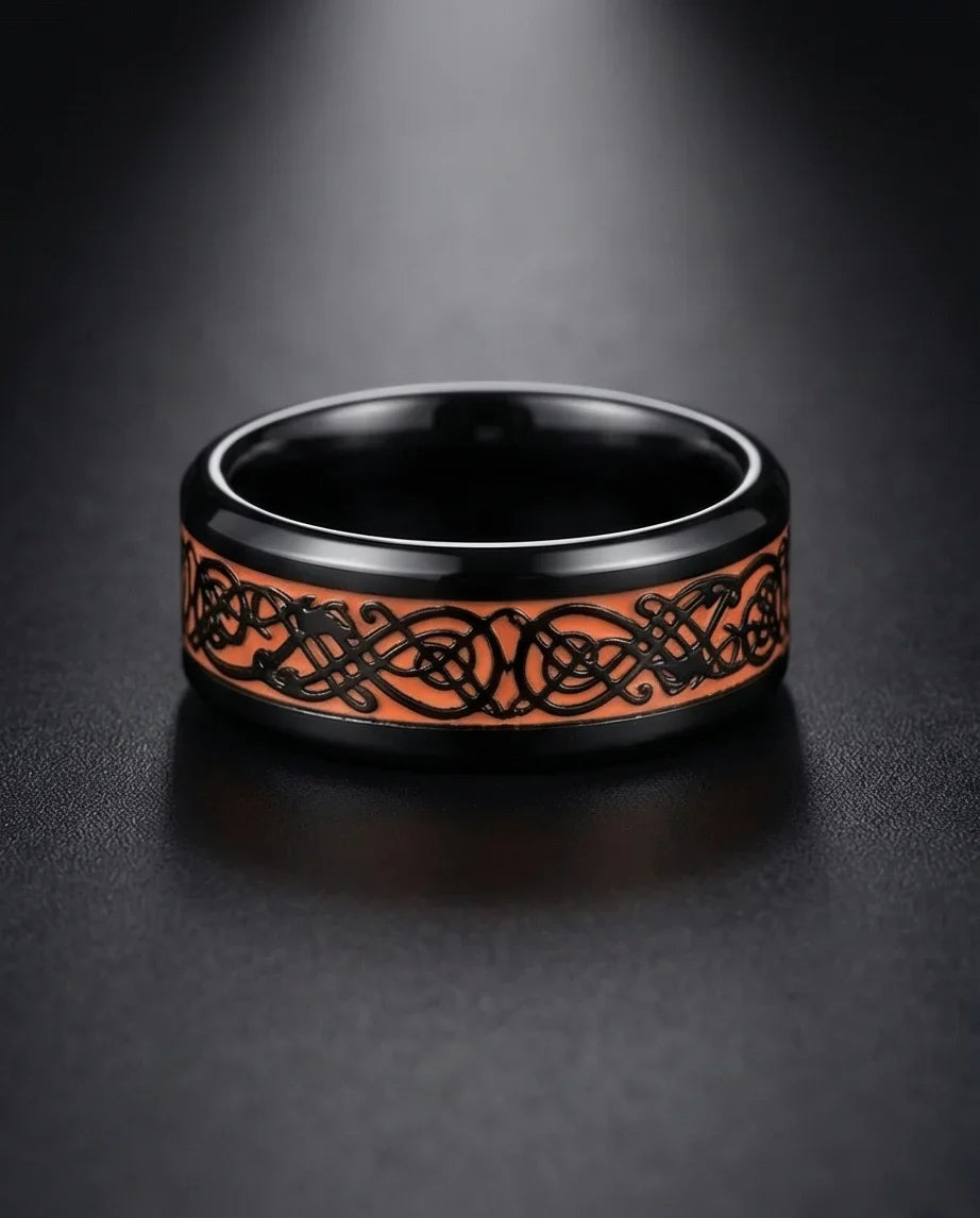 Legacy Weaver: Rose Gold & Black Celtic Knot Band
