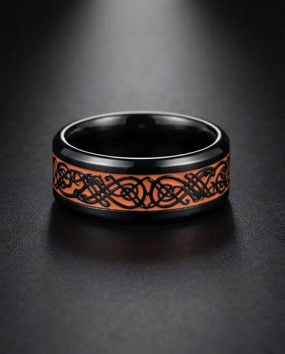 Legacy Weaver: Rose Gold & Black Celtic Knot Band