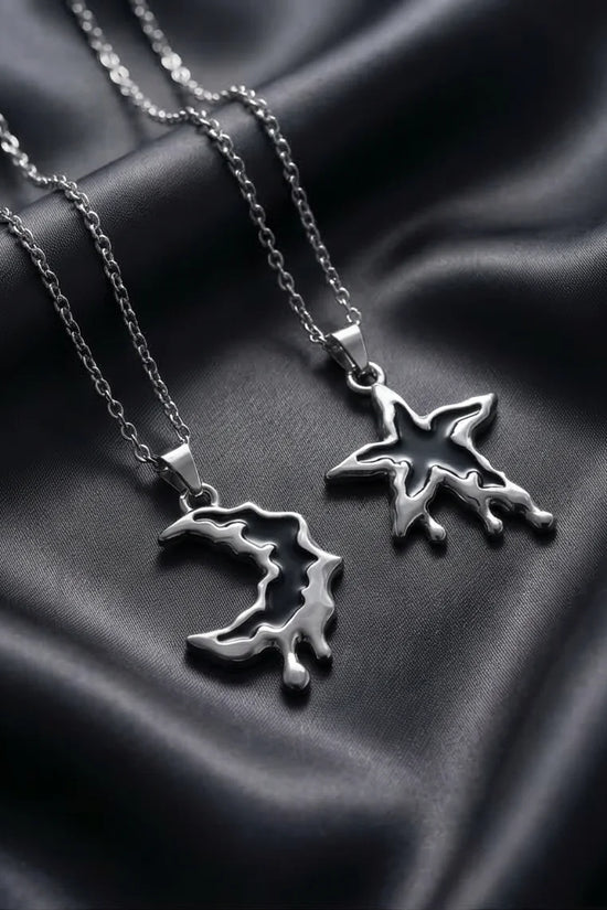 The Dripping Galaxy: Moon & Star Molten Necklaces