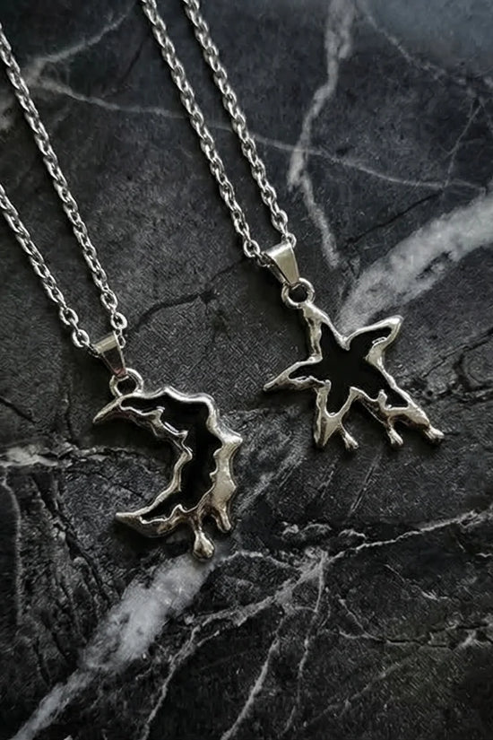 The Dripping Galaxy: Moon & Star Molten Necklaces
