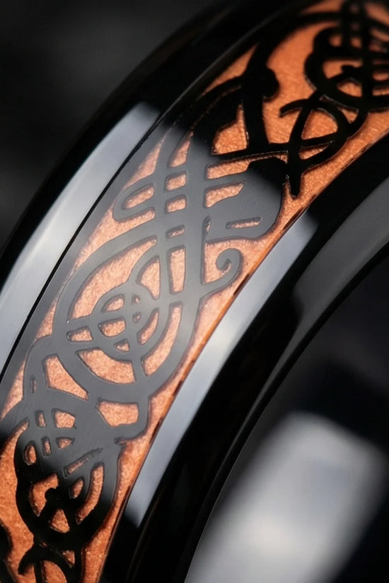Legacy Weaver: Rose Gold & Black Celtic Knot Band