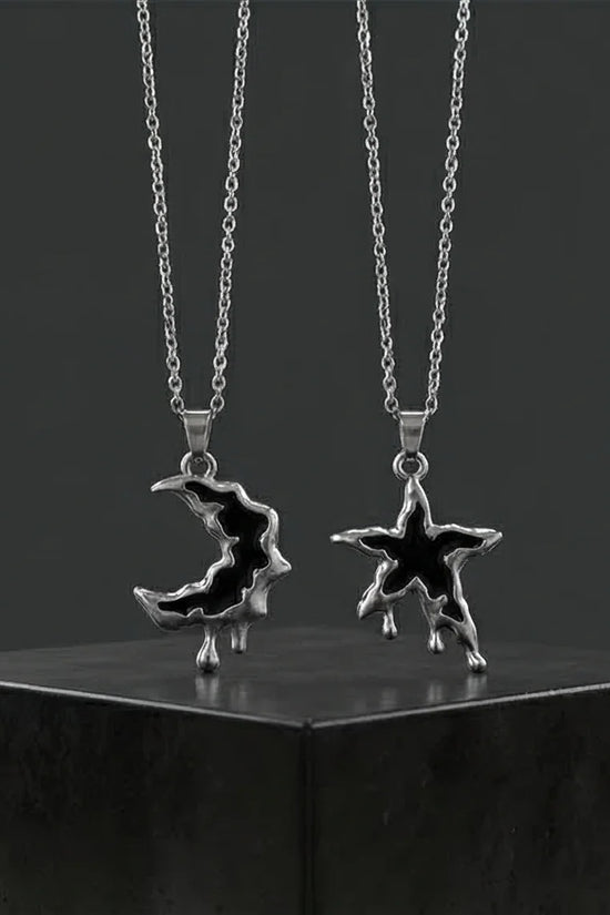 The Dripping Galaxy: Moon & Star Molten Necklaces
