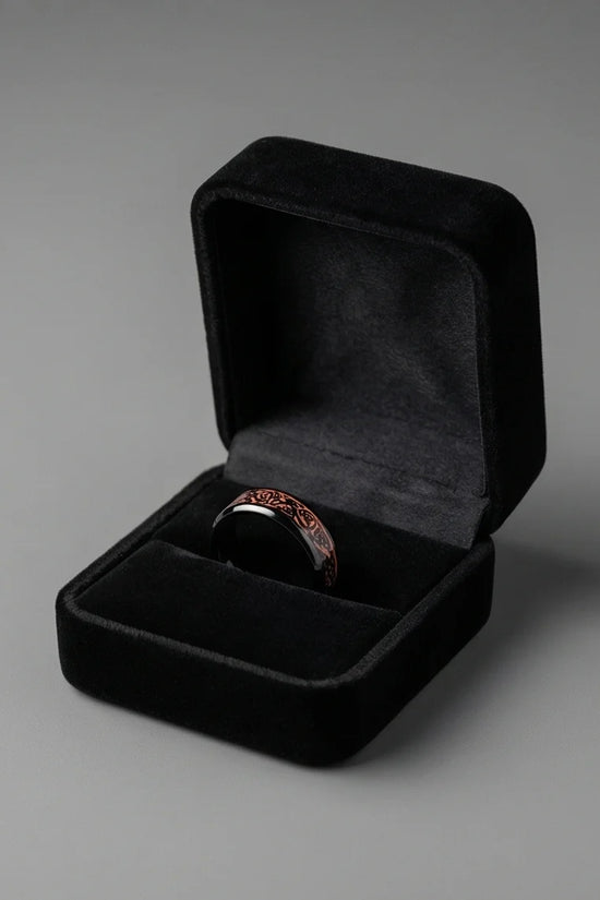 Legacy Weaver: Rose Gold & Black Celtic Knot Band