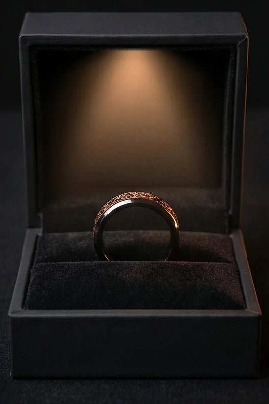 Legacy Weaver: Rose Gold & Black Celtic Knot Band