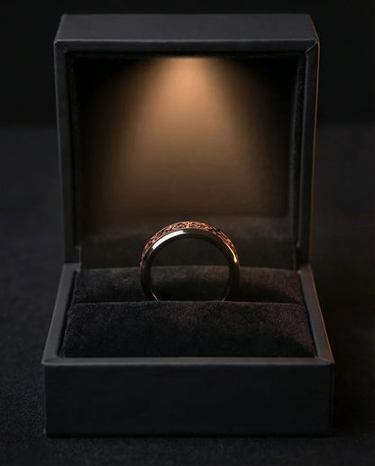 Legacy Weaver: Rose Gold & Black Celtic Knot Band