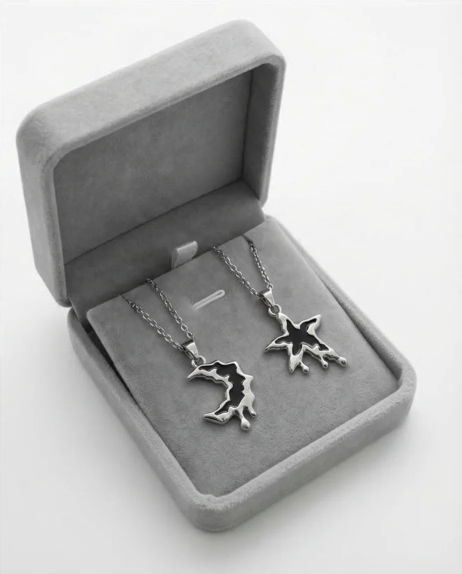 The Dripping Galaxy: Moon & Star Molten Necklaces