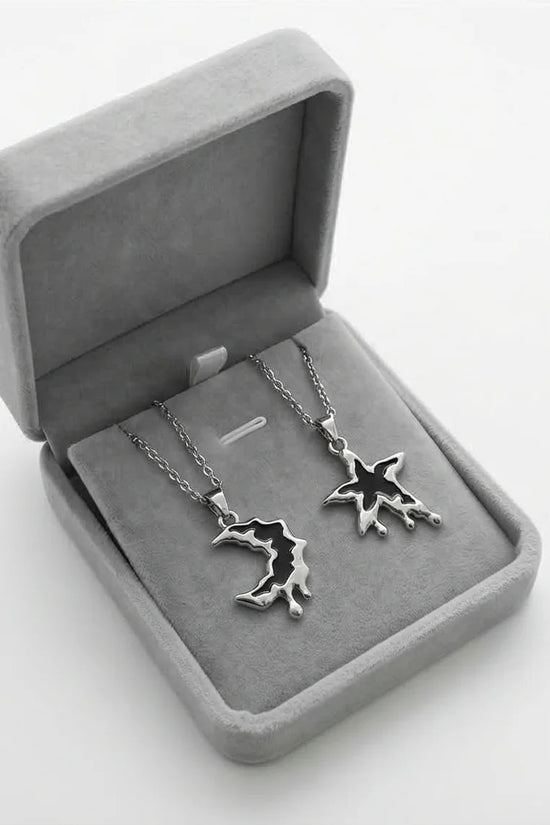 The Dripping Galaxy: Moon & Star Molten Necklaces