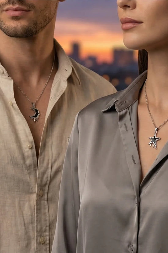 The Dripping Galaxy: Moon & Star Molten Necklaces