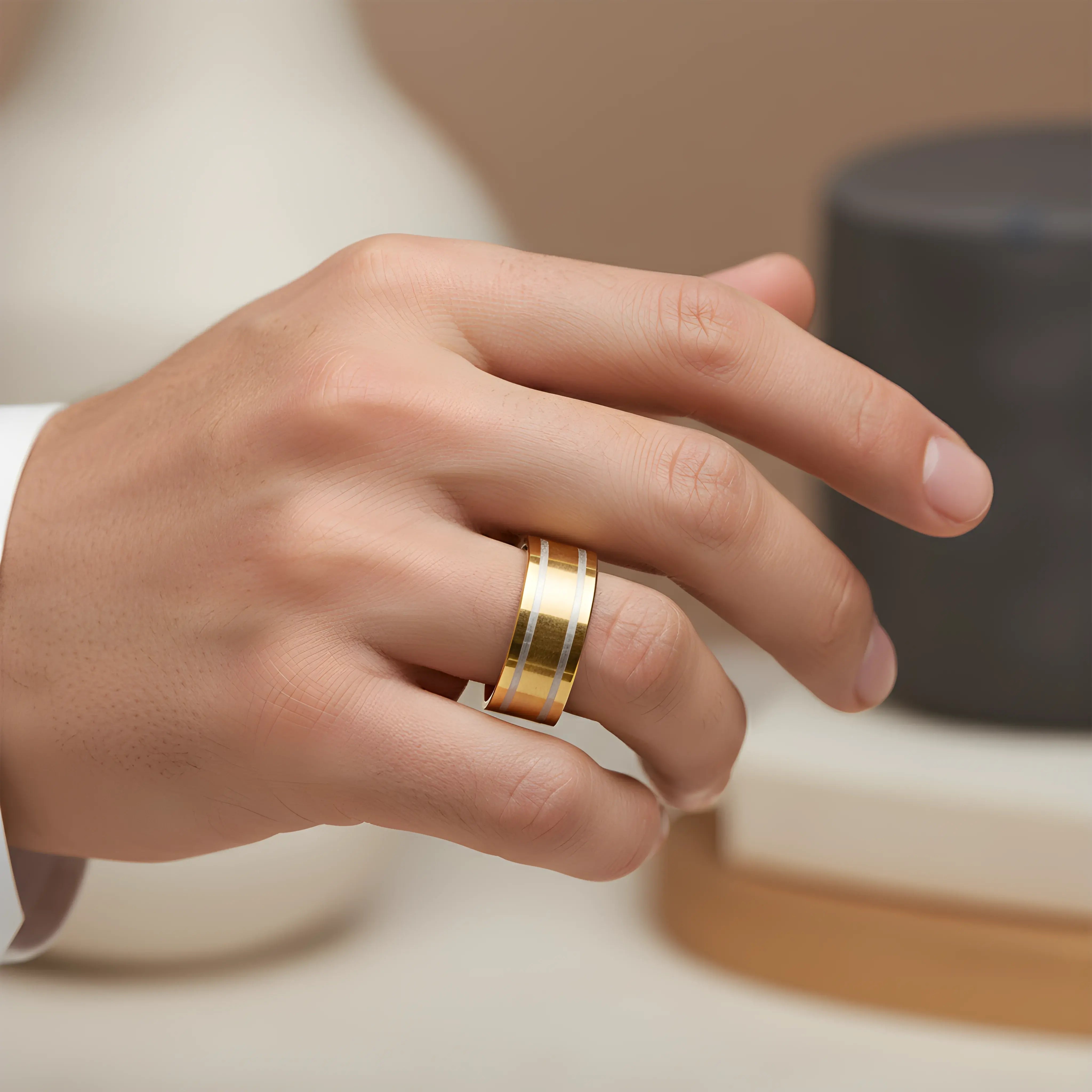 Two-Tone Gold Band Ring 5,3cm