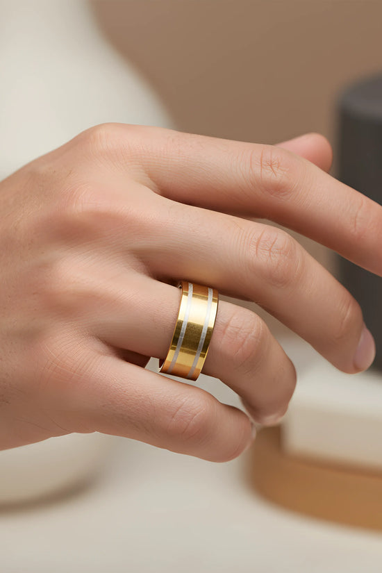 Two-Tone Gold Band Ring 5,3cm