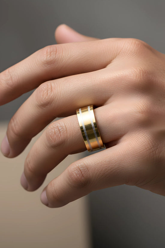 Two-Tone Gold Band Ring 5,3cm