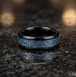 Stardust Blue Celtic Knot Black Tungsten Ring