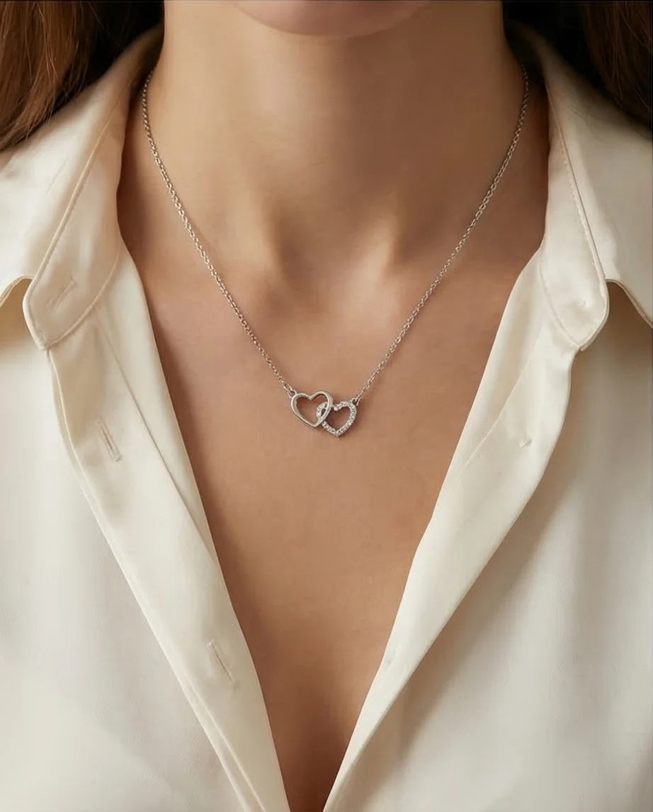 The Eternal Bond: Interlocking Heart Necklace