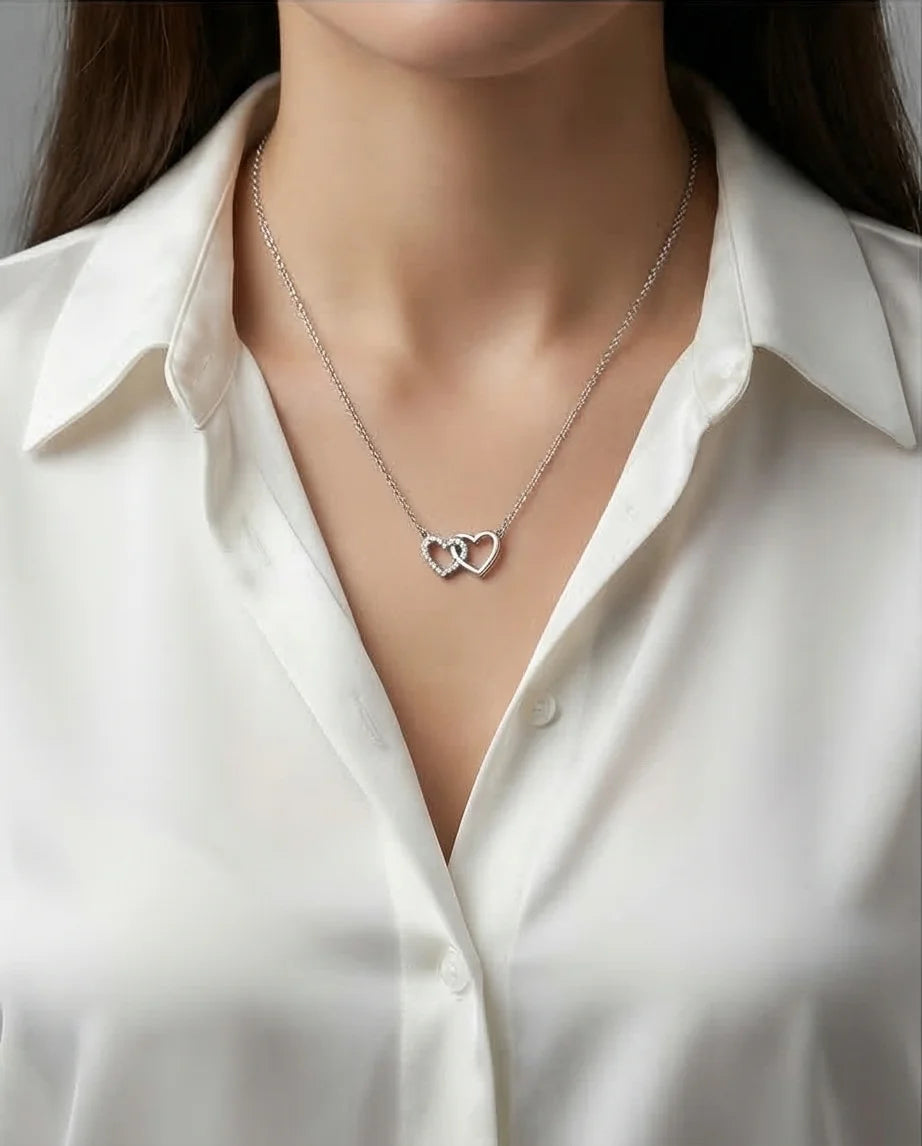 The Eternal Bond: Interlocking Heart Necklace