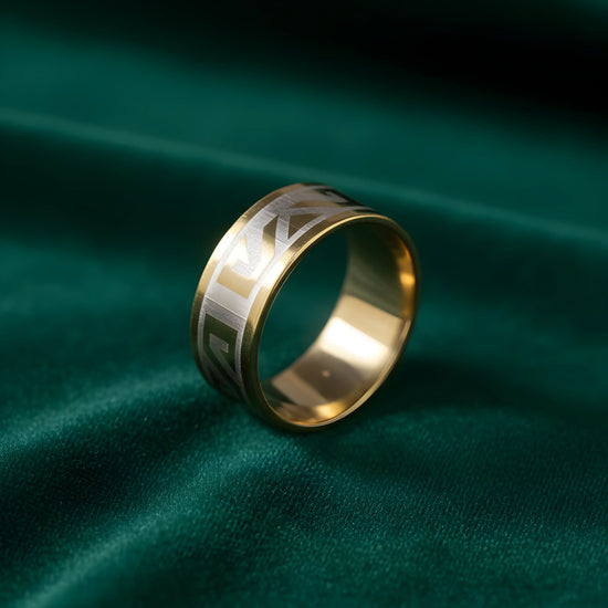 Two-Tone Greek Key Ring 6cm